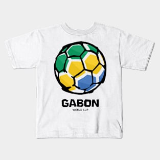 Gabon Football Country Flag Kids T-Shirt